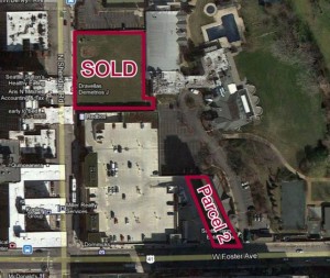 Arial photo of two vacant lots. Credit: Loopnet